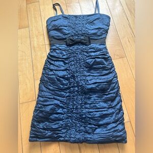 Women’s BCBG MAX AZRIA China‎ Blue ruched tube strapless dress 4